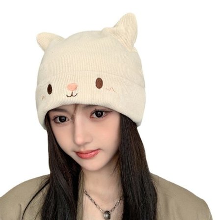 Søt katteøre hodeplagg lue Høst og vinter ny haug p