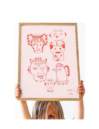 Pots & Vases - Red - 30X40 Home Kids Decor Posters Abstract Posters Multi/mønstret MADO