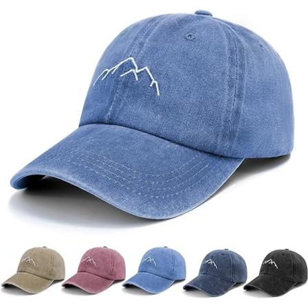 Baseball Cap til Mænd - Vintage Vasket Dad Hat Peak Cap Justerbar Bomuld Unisex Grey