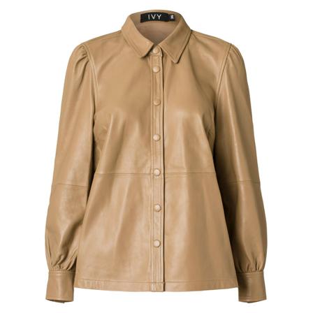 IVY Copenhagen Kylie LS Puff Shirt - camel , Bruin , Dames , Maat: M