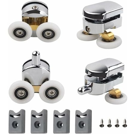 (23mm)Ersättnings Dubbla Hjul Set om 4 Dubbla Hjul Ersättning Fixering Hjul Skjutdörr Hjul Rulldörr Hjul Hjul Hjul för Duschdörr