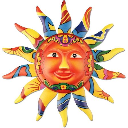 Metall Sol Väggkonst Dekor Färgglad Metall Sol Ansikte För Vardagsrum Sovrum Hemmakontor Bar