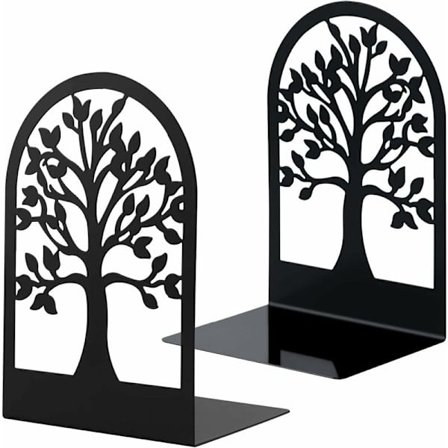 Metallbokstøtter for bøker, ripebestandige bokstøtter for kontor, skole og hjem, bokavdelere, CD-er, filholdere for kontor (1 par)