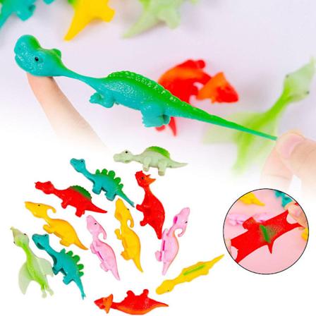 Dinosaur Gummiflyvende Legetøj Katapult Legetøj Sjove Gummiflager Legetøj Strækbar Spil til Dinosaur Skoleaktiviteter Fidgets[HK] Multifarvet 