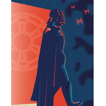Star Wars Digital Moonlight Darth Vader inramad duktryck 40c Black/Orange 40cm x 30cm