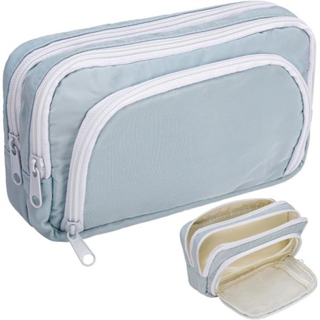 Abrikos Blyantsæske med Rum Stor Blyantsæske Multifunktion Blyantpose Preppy Blyantpose Stationery Organiser Æstetiske Makeuptasker