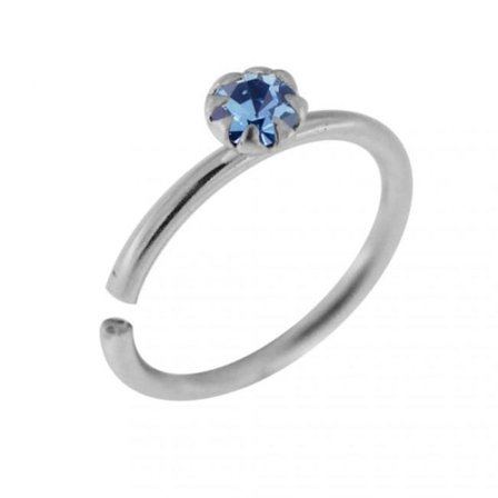 8 mm Piercingring i 925 Sterling Silver med Lavendel CZ