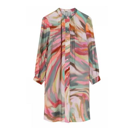 Gustav Gustav Nalina, Shirt Kjole Kjoler 48505/7412 Rose W. Swirl Print Pink, Dame, Størrelse: 2XL