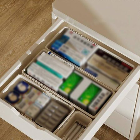 YANHAIGONG Utdragbar Förvaringslåda i Plast med Handtag, Stapelbar Lådorganisatör för Skafferi, Byrå & Mångsidig Användning [YJD]