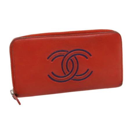 Chanel Vintage, Pre-owned Leather Wallet Rood, Dames, Maat:ONE Size,leer