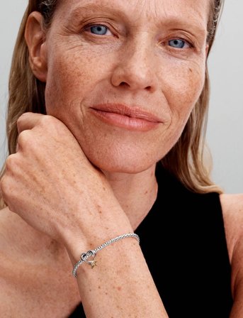 Pandora Heart And Star Sterling Silver And 14K Gold-Plated Charm - Silver - ONE SIZE