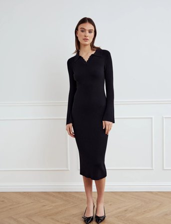Noella Livvy Knit Dress - Black - XS