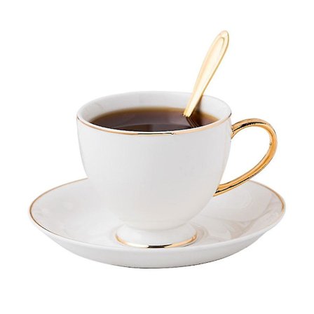 Kaffe- och tefat Royal 220ml porslinskoppar Kaffe te cappuccino mjölk gulddekoration
