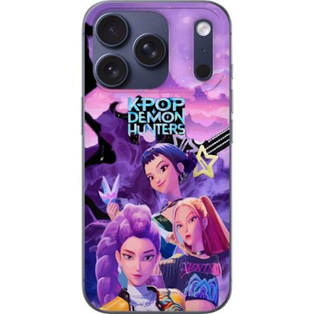 Kompatibelt Gjennomsiktig deksel til Apple iPhone 17 Pro K Pop Demon Hunters anime-design med tre kvinnelige krigere i et stilfullt rosa og lilla K po