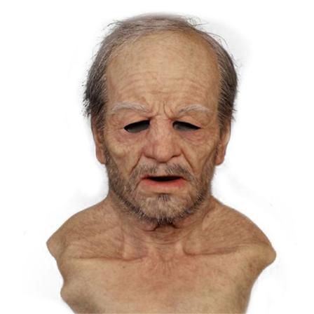 Halloween Mask Festival Mask Latex Gammal Man Cosplay Masker Realistisk Full Face Cover Party Prop A
