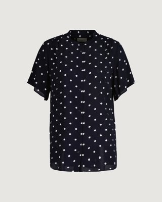 GANT - Bluse med prikker og ståkrage til dame evening blue