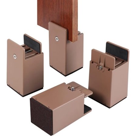 Justerbare senge- og møbelhævere med skrueklemme, 4 stk. 10 cm justerbare sengehævere, kraftige sofabords- og stolehævere