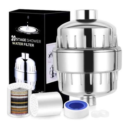 20-trins Brusefilter Vandblødgører Hårdt Vand Filter til Reduktion af Klor & Skadelige Stoffer Multilagsfiltrering
