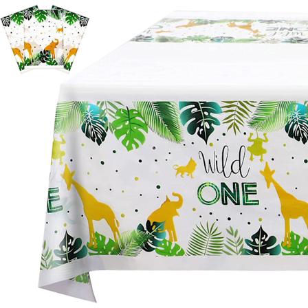 3 Stykker Wild One Duk Wild One Bursdagsdekorasjoner Jungeltema Borddekke Jungel Bursdag Duk Dyr Safari Dusjdekorasjoner F