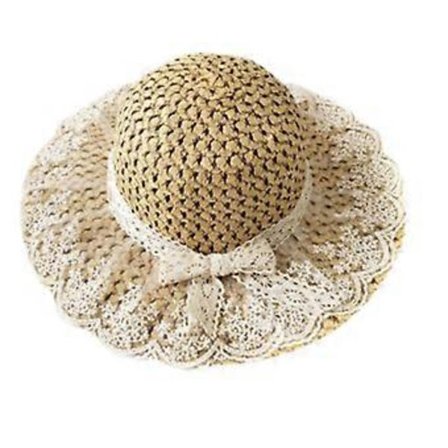 Vævede hatte solskærm boheme blondekant solhat til festival korte ture ferie (til voksne)