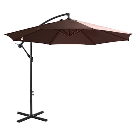 Rootz Sun Garden Cantilever Parasol - Koffie - Staal, Polyester - 1,18 cm x 1,18 cm x 0,98 cm