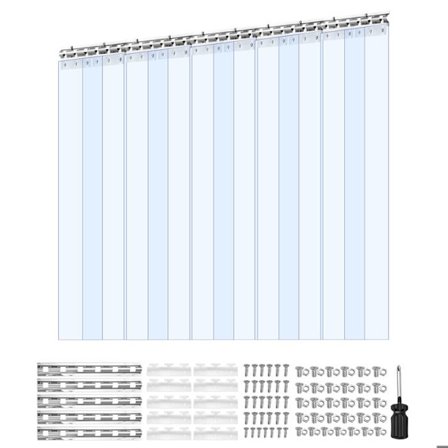 PVC-samtliga gardiner Duoku-1,5x2,4 m-10-pack-Transparenta lameller-för termisk isolering och skydd mot vind
