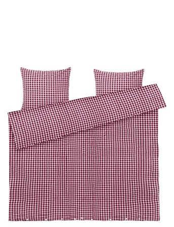 Juna | Bæk&Bølge Sengetøj 200X220 Cm Blomme/Rosa Dk | 220X200CM;60X 63CM