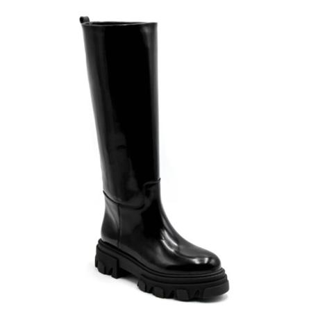 Gia Borghini Tubular Combat Støvler Glossy Sort, Dame, Størrelse: 40 EU