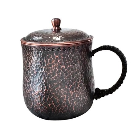 Ren Kobber Krus Kobber Kop Te Krus 500ml Drikkekrus Moscow Mule Krus med Håndtag og Låg til Bar Cafe Fest Køkken Bryllup