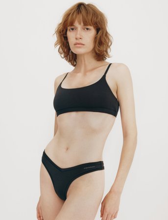 Organic Basics Flex Bralette - Black - L