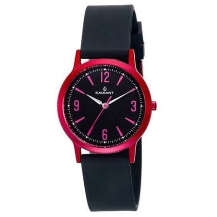 Kvinnotime - RADIANT - NY ENKEL RA194601 - Kvarts - Analog - Svart/Röd