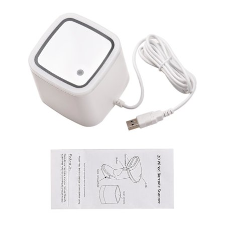 Qr Strekkodeskanner Plattform Håndfri Usb Kablet Strekkodeleser Cmos Bildesensor Skrivebordsskanner Stort Skannevindu