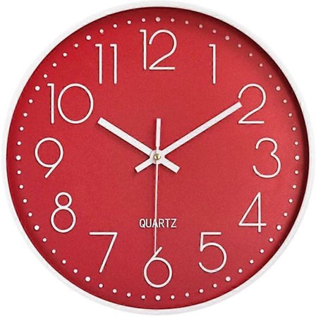 Hiljainen seinäkello 30 cm Keittiökello Kvartsi Paristokäyttöinen Pyöreä Moderni Sisustuskello Toimistoon Luokkahuoneeseen Olohuoneeseen 