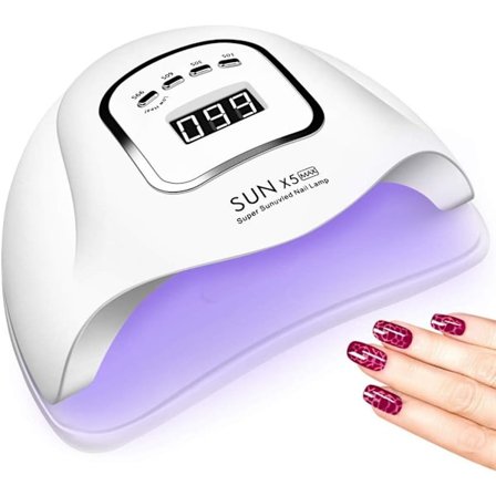 150W LED Neglelampe, Professionel Negletørrer Gel Polish Lys, UV Neglelys med 4 Timerindstillinger, LED Neglelak Hærdende Gel Tørrer