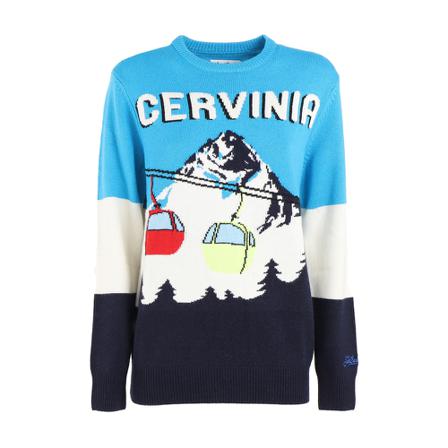 Saint Barth, Round-neck Knitwear Blauw, Heren, Maat:S