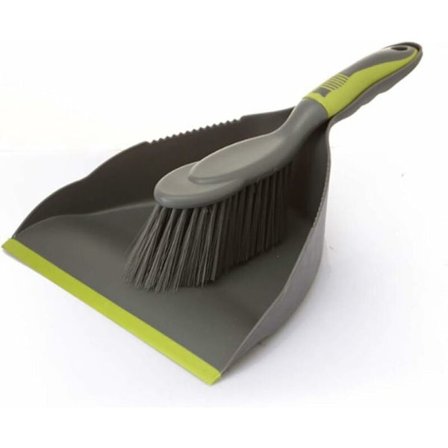 Sæt med plastikbørste og fejebakke til rengøring af køkken, skrivebord, tastatur og andre små områder