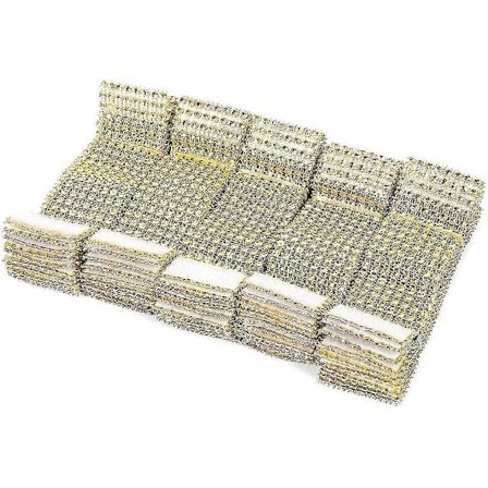 50 stk 8-raders Stolsløyfe Serviettringer Diamantnett Wrap Bånd For Bryllup Jul Hott (gull)