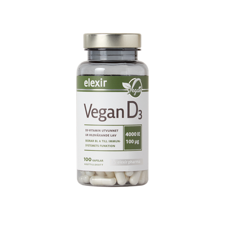 Elexir Pharma D3-vitamin Vegan 100 kapslar