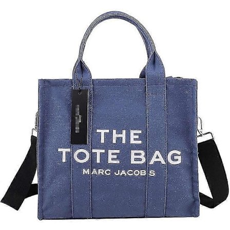 Dame Håndveske Designer Laptop Tote Bag Canvas Messenger Skulderveske Crossbody Bag-FARGE: Blå