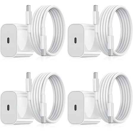 4-pakning - Lader for Samsung - Hurtiglader - Adapter + Kabel 25W Hvit one size