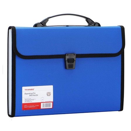 Expanderande fil Dragspel Mapp Papper Dokumentlagring BLÅ