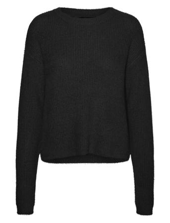 Vmpuff Ls O-Neck Pullover Boo Black Vero Moda