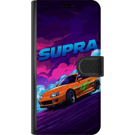 Kompatibelt Lommeboketui til Xiaomi 15 Pro Toyota Supra i drift med neonfarget røyk, fartfølelse og nattlig gatebilløpmiljø