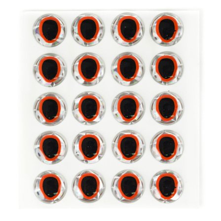 Epoxy Eyes 9,0 mm oval doppel - Schwarz/Silber