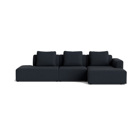 Como Chaiselongue-Sofa, rechts | Open End in Loop Dunkelblau, zeitloses Design, handgefertigt in Europa, hochwertige Qualität, 83cm Höhe