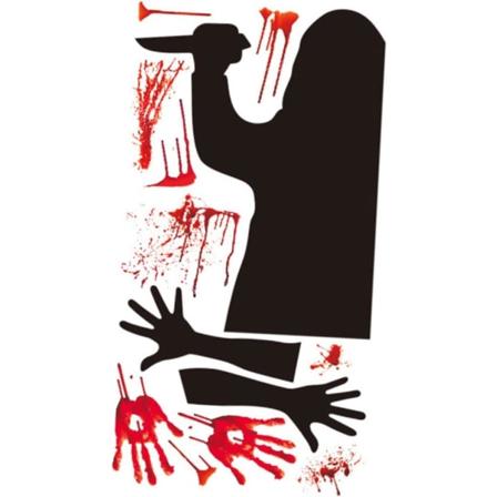 Halloween Bloody Håndaftryk Klistermærke Blod Håndaftryk Klistermærke Horror Killing Klistermærke Vampyr Zombie Uhyggelig Fest Dekorativ Klistermærke