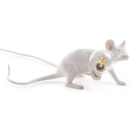 Moderne Muselampe i Harpiks - Kreativ Bordlampe til Skrivebord, Sengebord, Gave, Dekoration, LED Soveværelse, Studierum (Løbende)