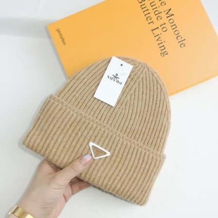 [14Y] Varm Vinterstrikket Lue Høst og Vinter Lue Invertert Triangel Motevaremerke Casual Ørevarmere Unisex Hvit Hvit Hvit M Hvit