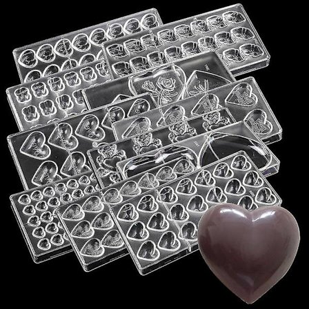 Bageplader DIY Hjerteform Polycarbonat Chokoladeform Konditorværktøj Til Kagedekoration Bageudstyr No13456