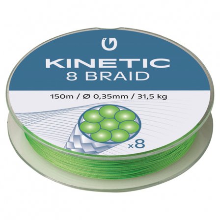 Kinetic 8 Braid 150m Fluo Green - 0,12mm/9,6kg